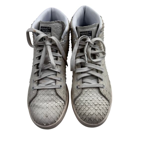 Adidas Stan Smith Textured Snakeskin Streetwear Mid Top Sneakers Men's Size 9 - Picture 3 of 9